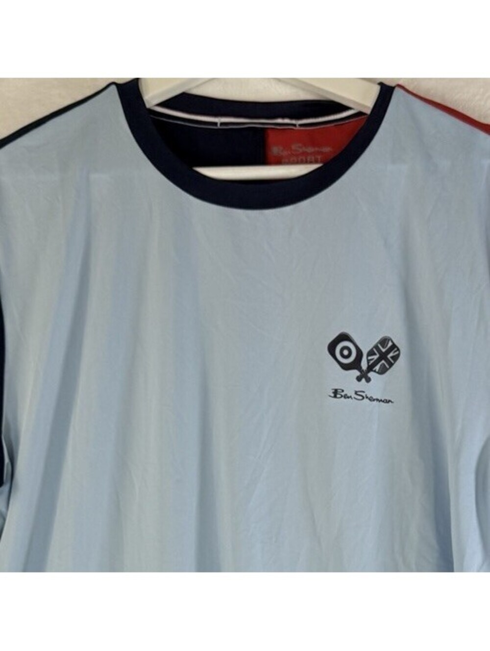 Ben Sherman Pickleball Shirt Medium Mens Red Blue New NWT